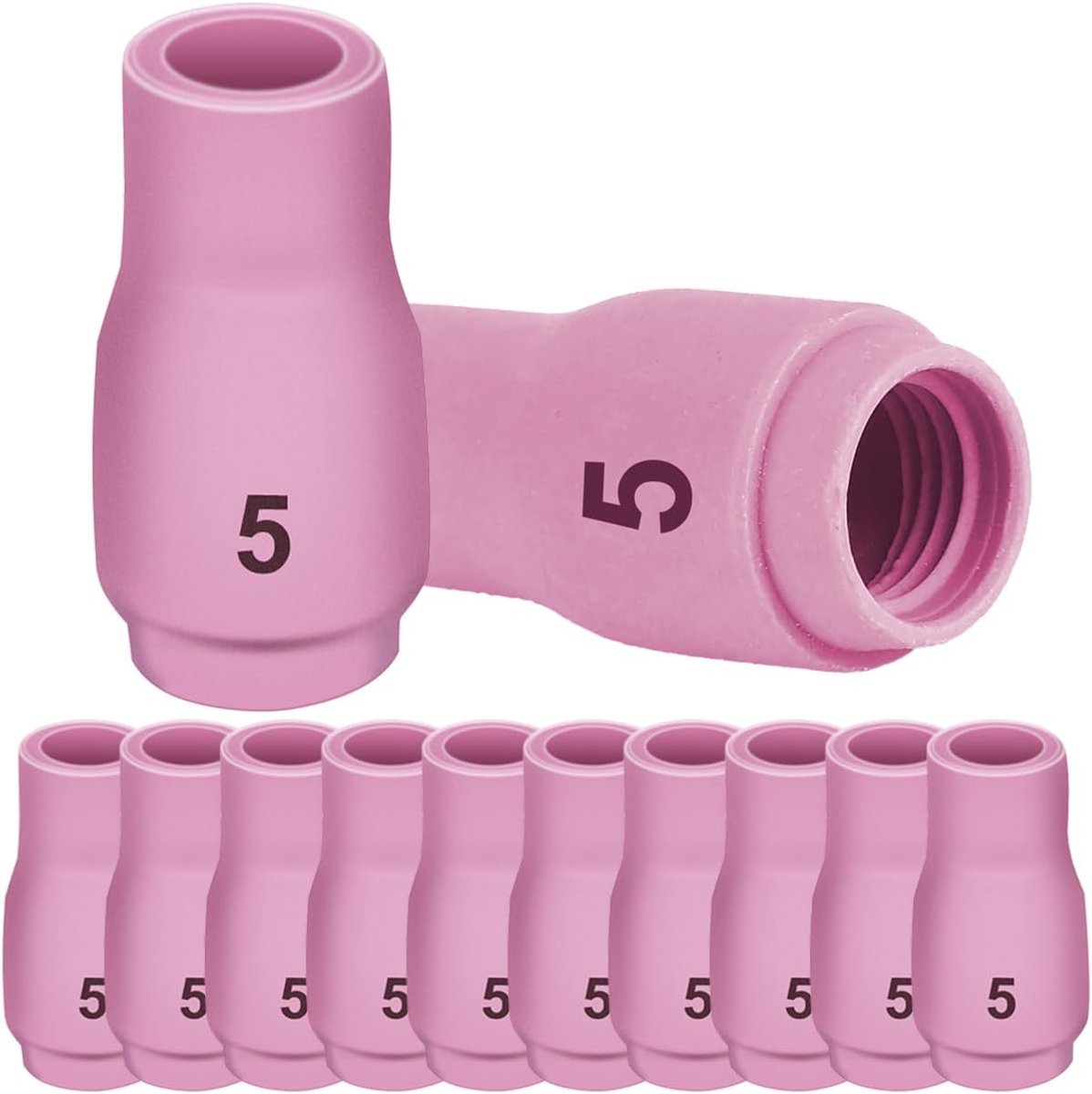 Torch Alumina Nozzle for TIG Ceramic Cups #5 13N09 ID5/16" (D8.0 x 30mm) Fit PTA SR DB WP 9 17 18 20 25 26 Welder Gun Consumables High Temperatures Resistance Accessories (12 Pcs)