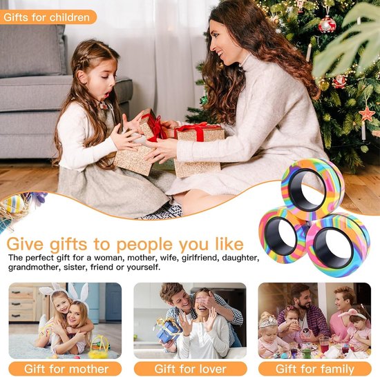 1 stuks magnetische ringen, fidget toys, magnetische ringen, speelgoed, schudden, magneten anti-stress, ringspeelgoed, leuk cadeau voor volwassenen, jongens en kinderen — afbeelding 5