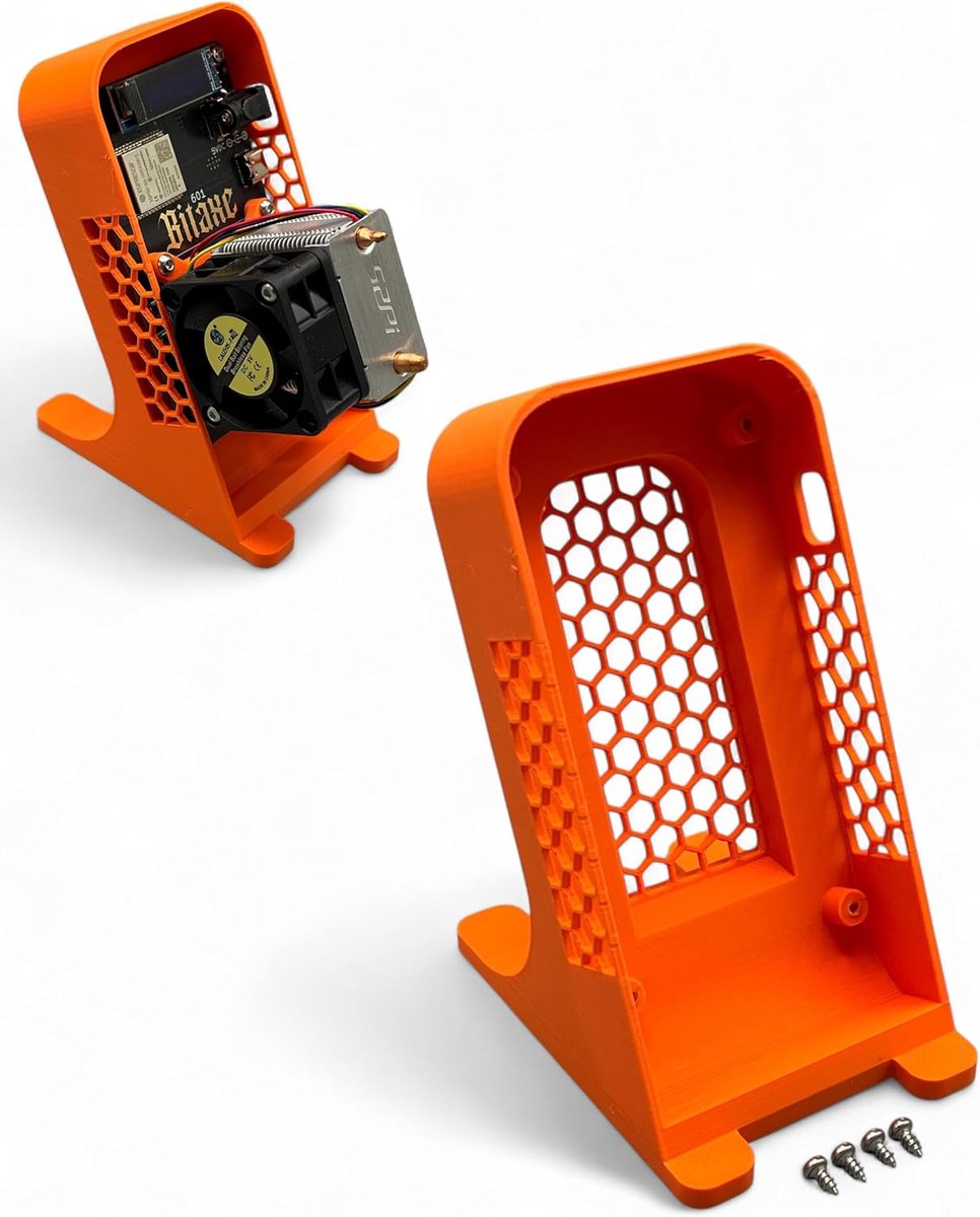 Behuizing geschikt voor Bitaxe Bitcoin Miner Ultra Supra Gamma Stand BTC Miner (oranje)