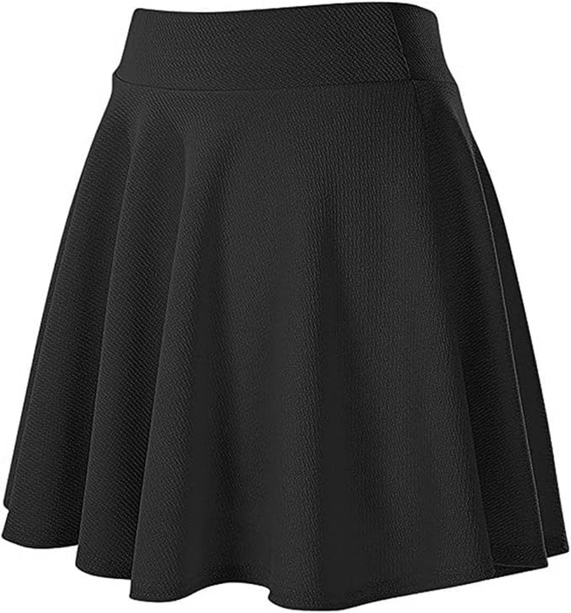 Kort A-lijn meisjes met elastische taille, basic solid, skaterstijl