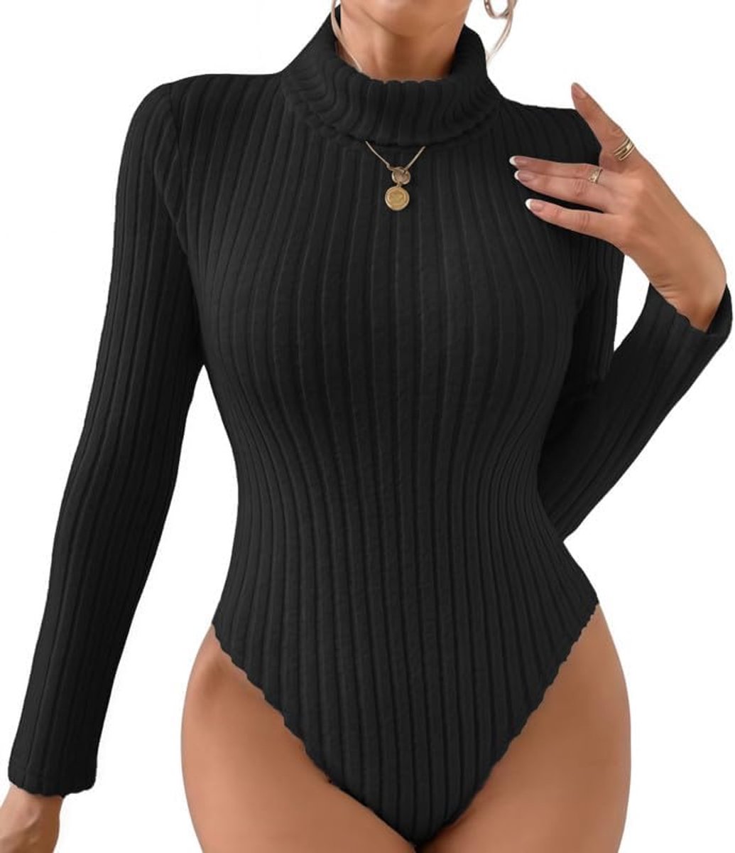 Bodysuit voor dames, lange mouwen, V/hoog/halve kraag, bodytops, elegante blouse, stretch, basis, bodyshirt, casual, effen, jumpsuits, blouses, bodysuits met wijde mouwen