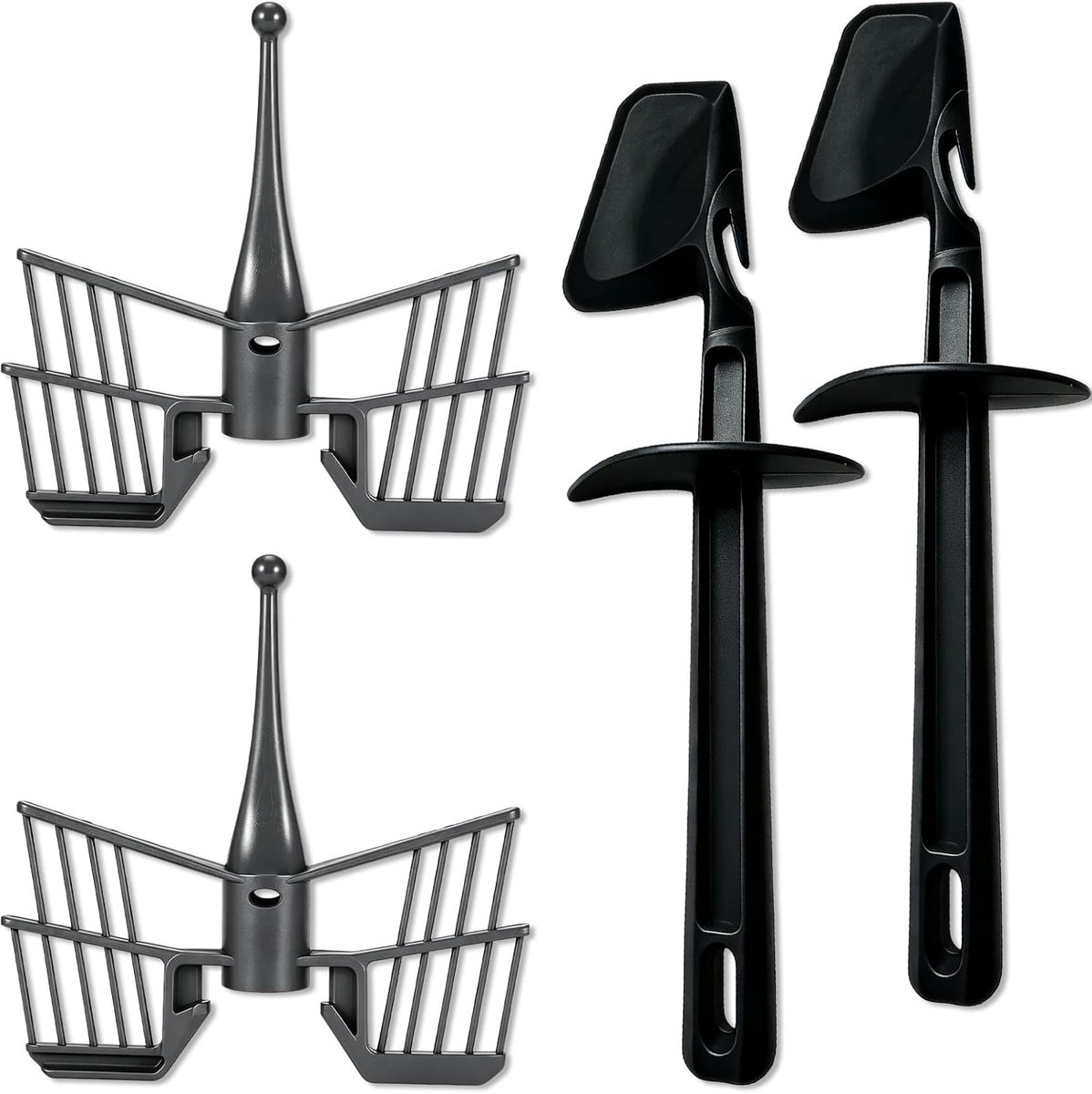 4-delige vlinderroeropzetstuk & deegschraper set voor Thermomix TM6 TM5 TM31, vlinderroerinzet + roestvrijstalen deegschraper, reserveonderdelen voor Vorwerk keukenmachine