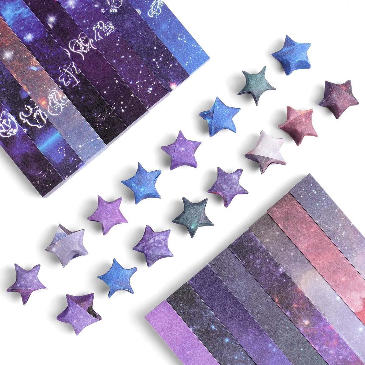 Origami Ster Strips, 1080 Stukken Gradient Papier Strips, Geluksster Origami Vouwpapier voor Feestjes en Creatieve Decoratie
