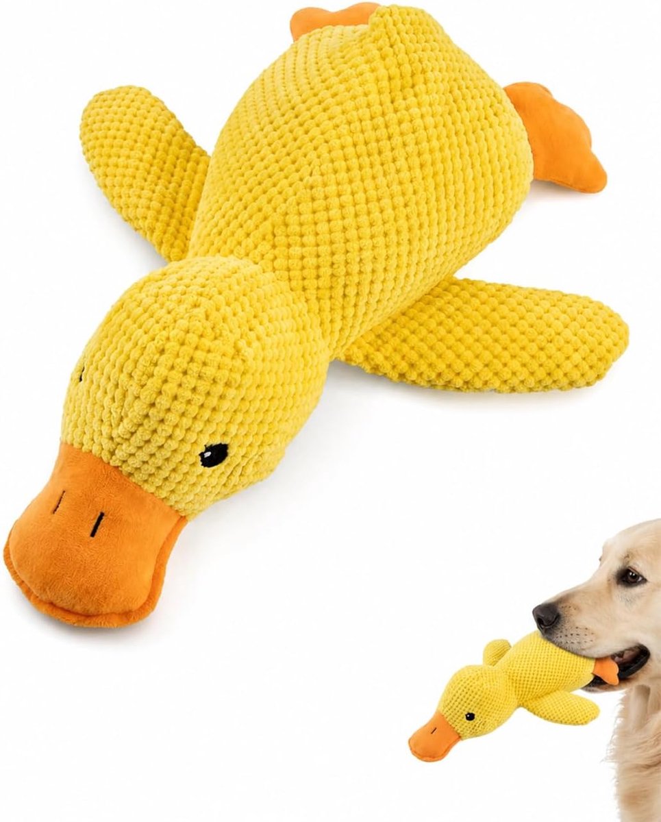 1 x eendenspeelgoed voor kleine honden, piepend, anti-stress-speelgoed voor puppy's en kleine rassen, duurzaam om te kauwen en te spelen