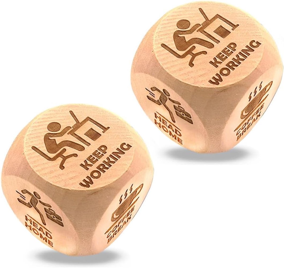 2 stuks voor kantoor, speelgoed met 6 grappige acties, verlicht stress, cadeau voor collega's, 2,5 x 2,5 cm, bruin