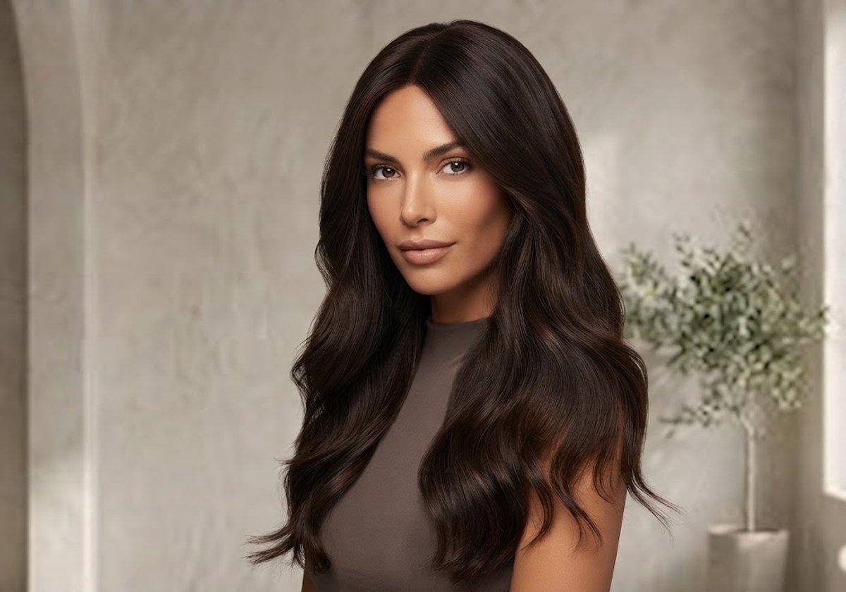 nifkos Luxe Donkerbruine Pruik / Wig – 56 cm (22 Inch) – Natuurlijke Losse Slag / Golvend Haar – Ademend & Verstelbaar – Donkerbruin