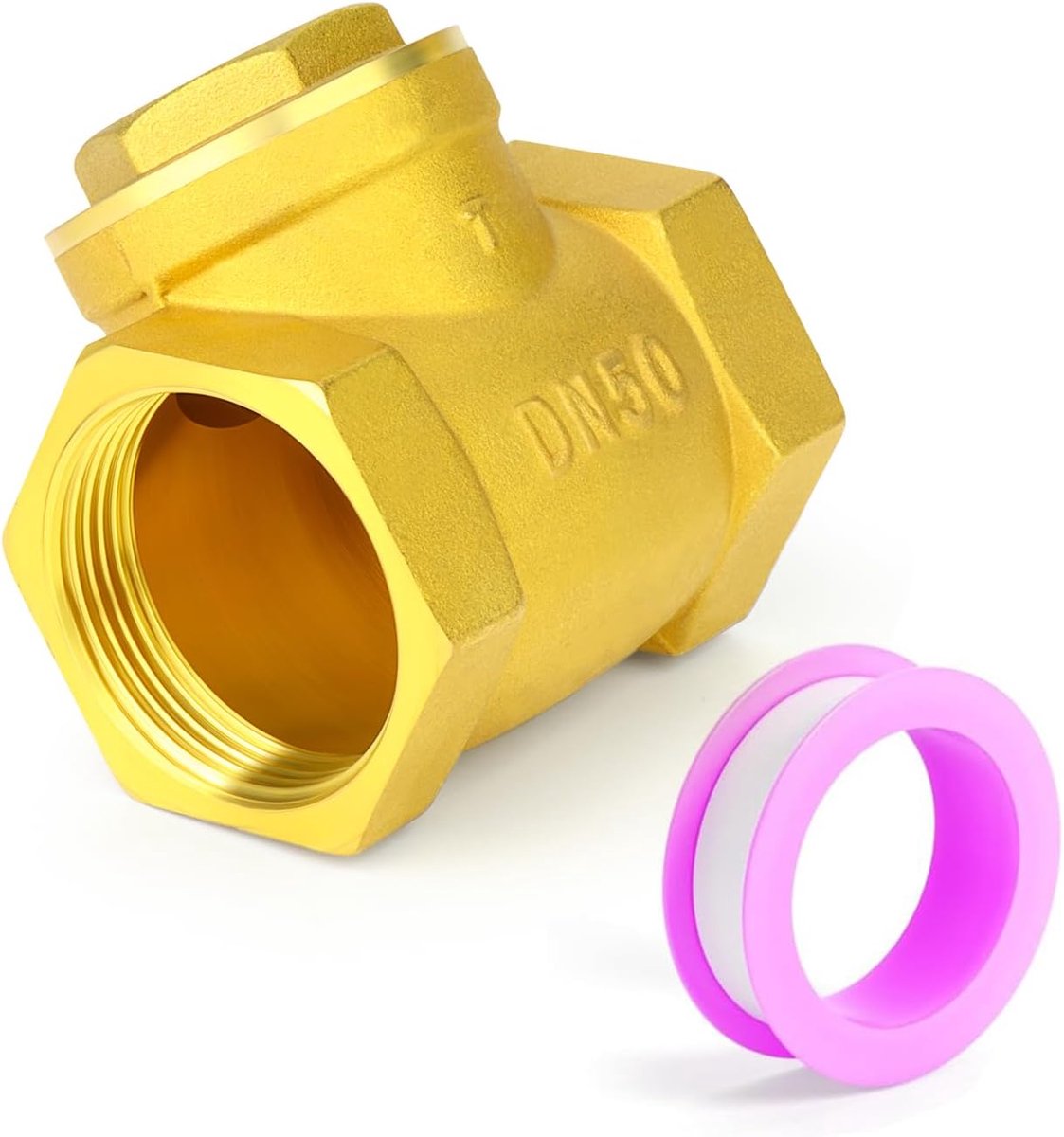 1 stuk messing terugslagklep, 2" BSP vrouwelijke terugslagklep, sanitairfitting om terugstroming van het medium voor olie, water, gas en lucht te voorkomen