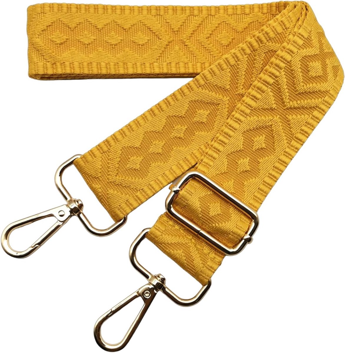 Schouderriem voor brede tas, schoudertas, 3,8 cm, verstelbaar, schoudertas, handtas, verwisselbaar, met gouden gesp, voor dames, doe-het-zelf, schouderriem, accessoires (geel) 24