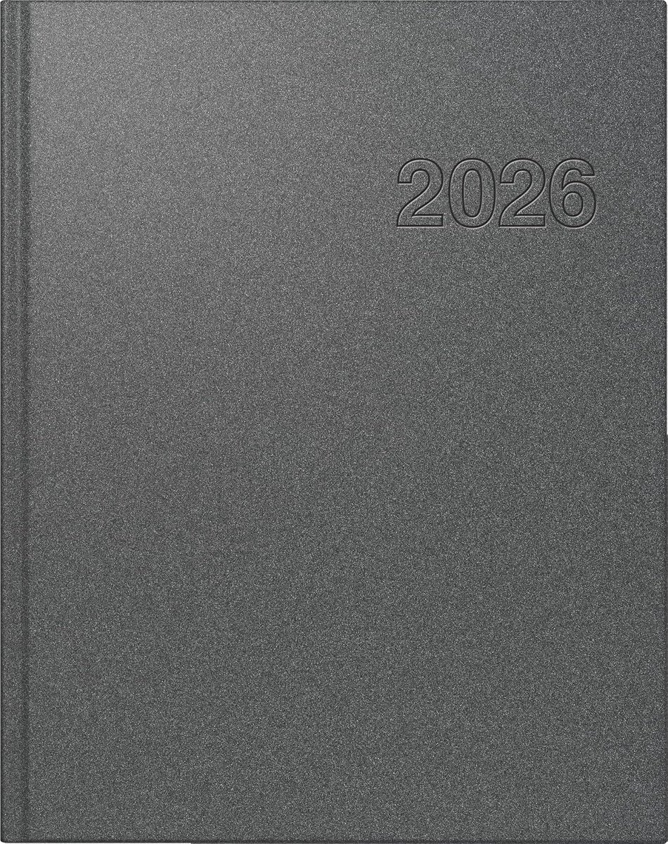 Rido/idé Boekkalender Mod. Chefplanner 2026, A5, kunststof, grijs