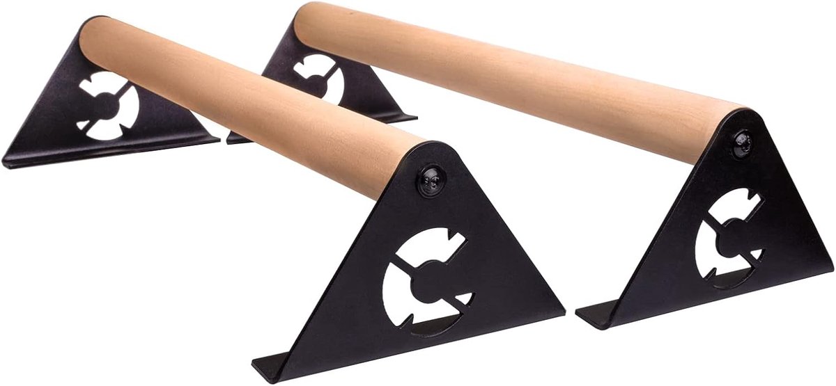 Handstand handgrepen Calisthenics minibars fitness push-upgrepen parallettes in hoogte verstelbaar hout en staal push up bars S, M, L