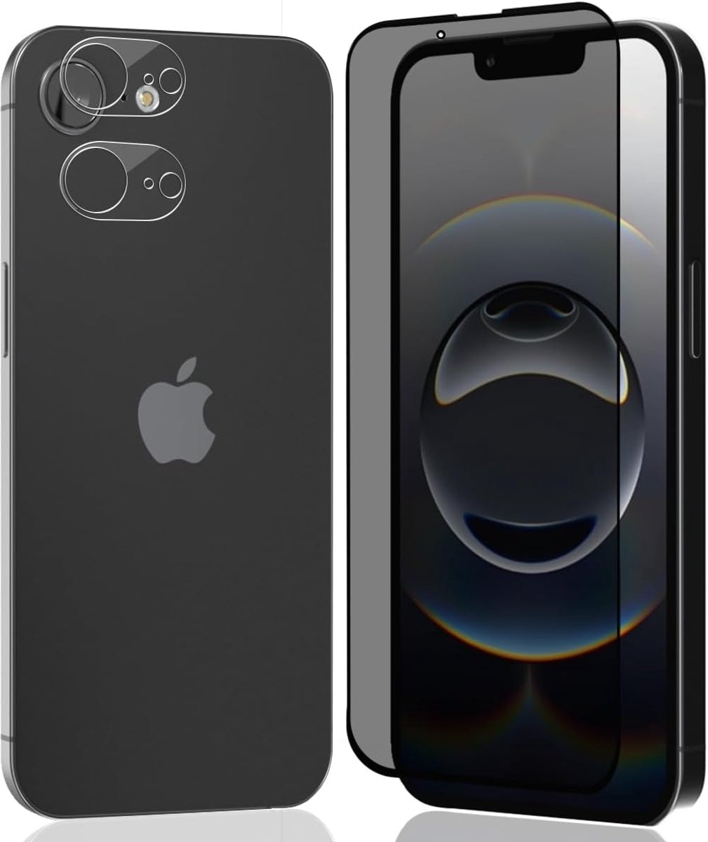 Pantserglas voor iPhone 16e, 1 stuks privacy screen protector + 2 stuks camerabescherming. Anti Spy displaybeschermfolie hardheid 9H anti-kras