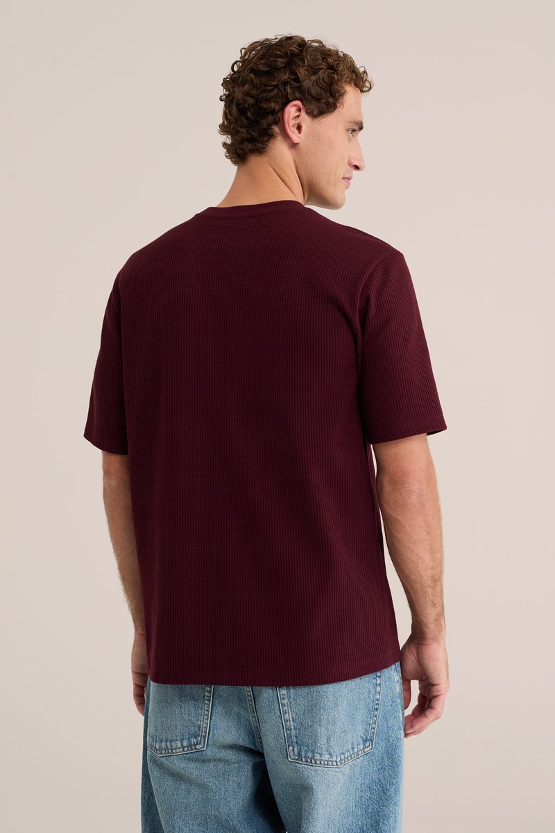 WE Fashion Heren T-shirt met structuur