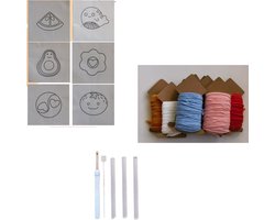 Leuke cartoononderzetters - DIY handgemaakte warmte-isolerende matjes - Verlicht stress op een milde manier - 1 set - Kleuren van het materiaal willekeurig.