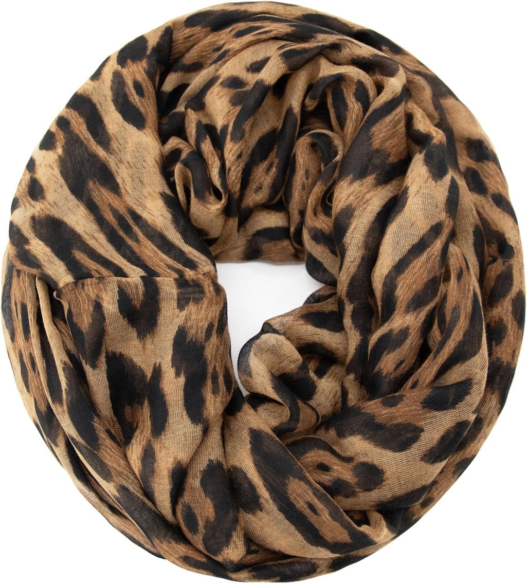 Leo patroon XXL colsjaal rond loopsjaal dames luipaard sjaal meisjes dierenprint doek