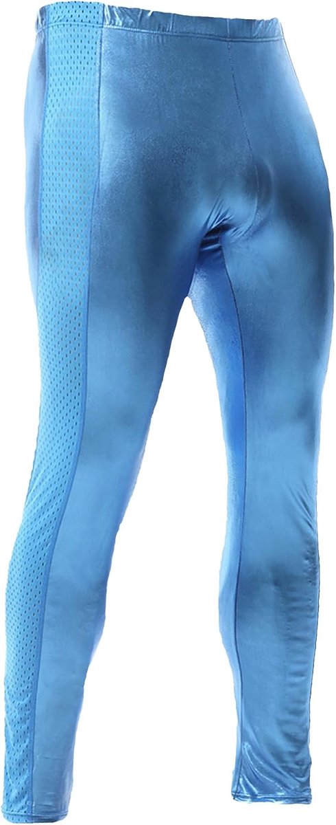 Sportlegging voor heren, lange onderbroek, metallic sportbroek voor heren, leggings voor clubkleding