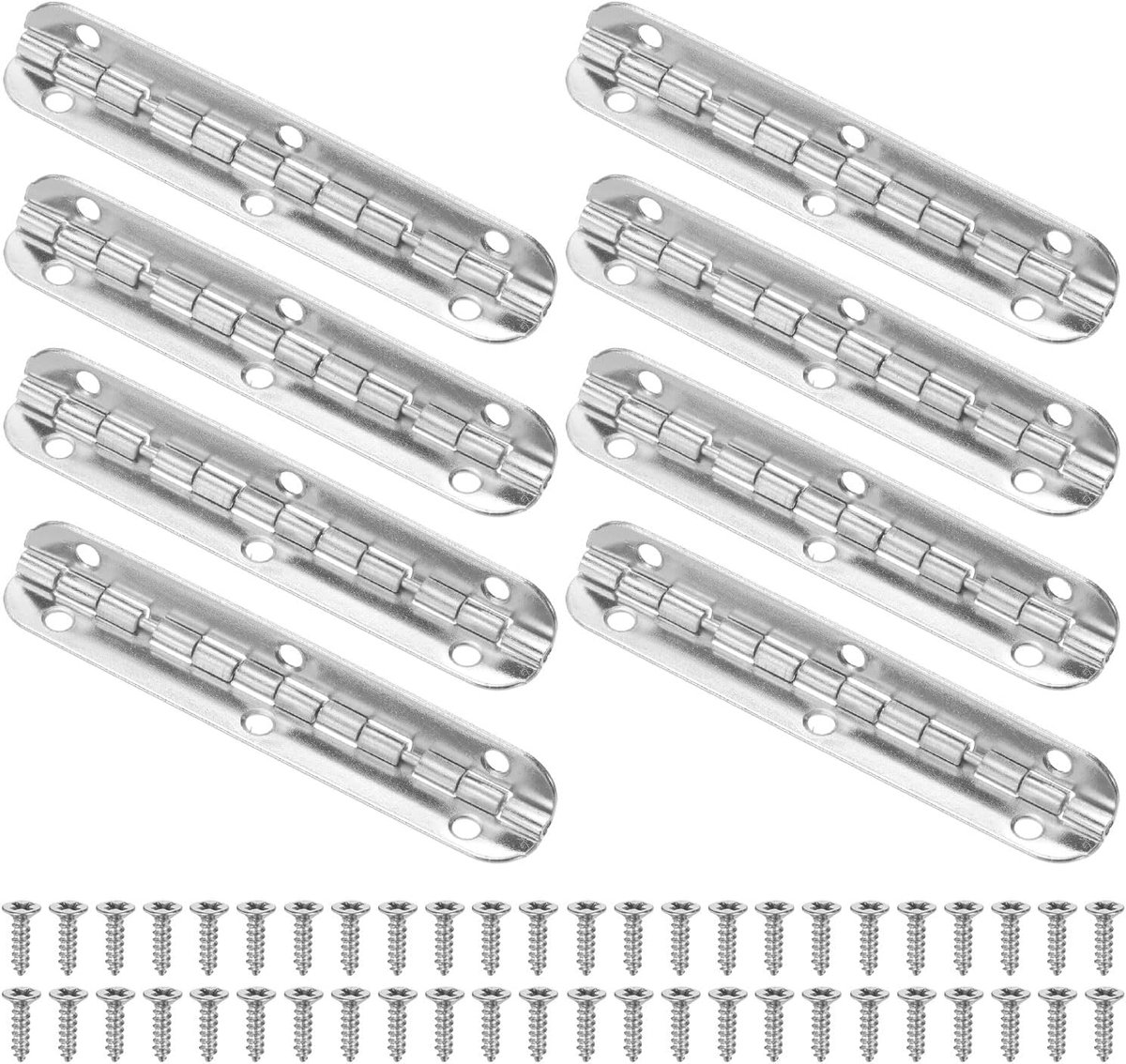 Scharnieren, 65 mm gegalvaniseerd ijzer binnendeur opvouwbare kont 90 ° mini-scharnieren met schroef voor houten doos/juwelendoos/kast [zilverkleurig]