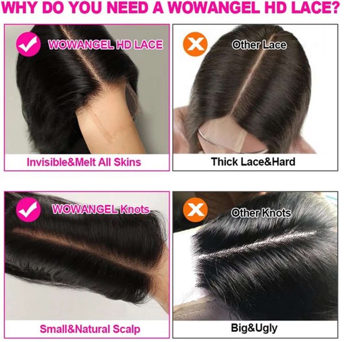 Kousenbanden Body Wave 16 Inch - Remy Haar 2x6 HD Kant Sluiting - Braziliaans Haar Onzichtbaar Zwitsers Kant - Voor Styling En Kleurbehandeling