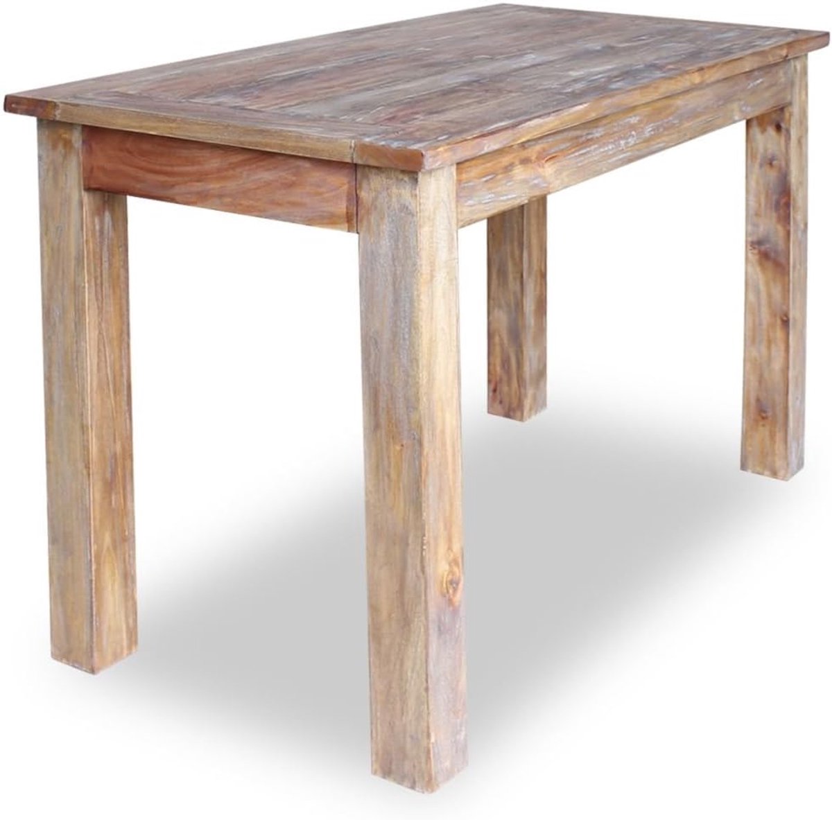 Rechthoekige eettafel van antiek massief hout 82 x 80 x 76 cm/120 x 60 x 77 cm