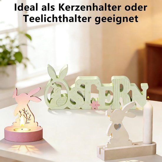 5-delige set siliconenvorm Paas & siliconenvormen gietvormen lente, nieuwigheden siliconen gietvormen kandelaars & gietvormen siliconen Paas, siliconenvorm paashaas voor beton, gips & hars (Paas) — afbeelding 3