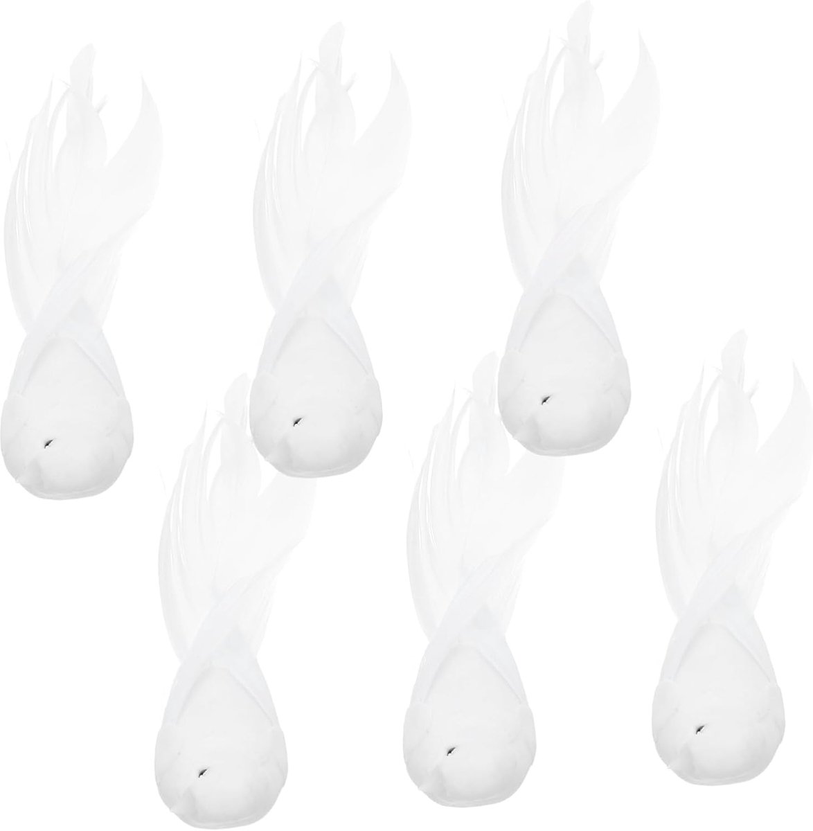 6 Stuks Kunstmatige Witte Duiven Decoratieve Schuim Gevederde Duiven Beelden Voor Huisdecoratie Bruiloft Kerstboom Ornamenten Foto Rekwisieten