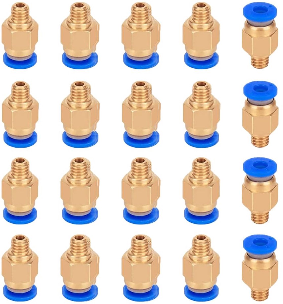 20 stuks 3D-printer PC4-M6 pneumatische connectoren, PC4-M6 pneumatische snelkoppeling