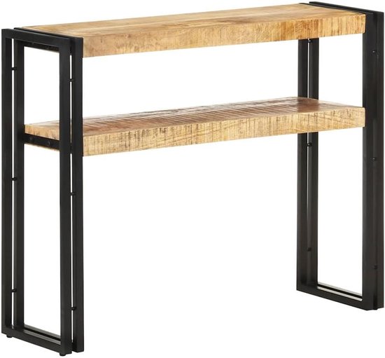 Console Mango 90x30x75 cm, wandtafel met planken — afbeelding 5