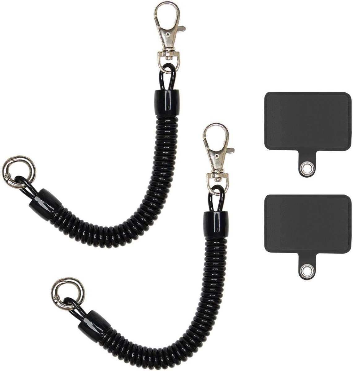 2 stuks telefoonkoord met veer en 2 stuks rugkussens, anti-verlies touw voor mobiele telefoon, accessoires
