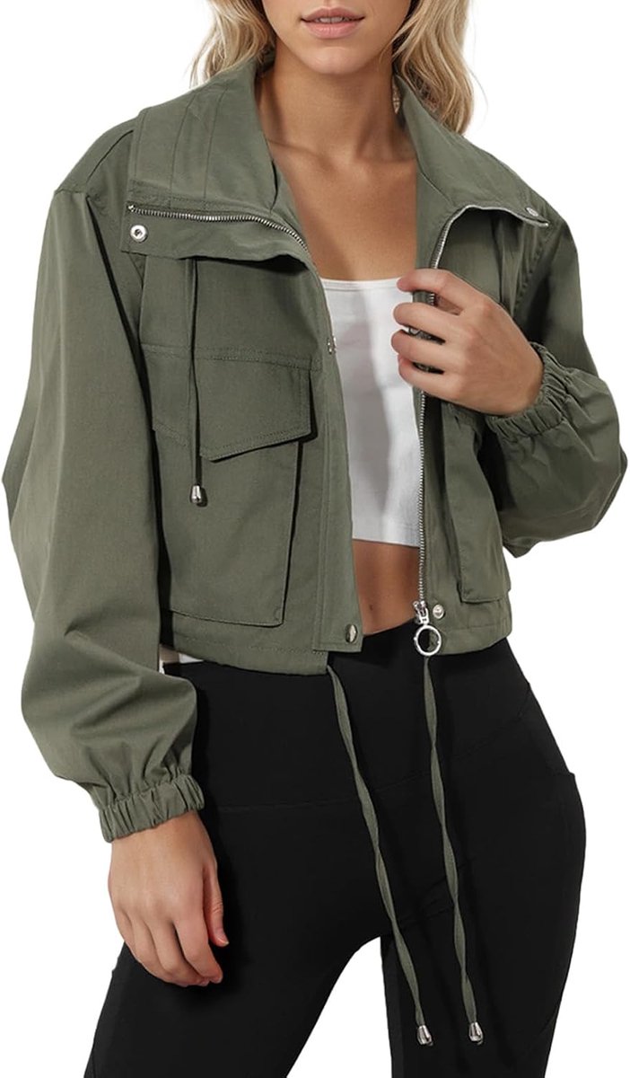 Bijgesneden jas korte lichtgewicht oversized utility anorak jas voor lente zomer herfst
