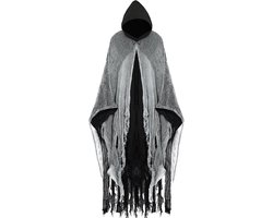 1pc Hooked Cloak, Scary Halloween Costumes for Men, Black Cape for Adult Cosplay Props, Scream Greap Reaper Comstume (Black)