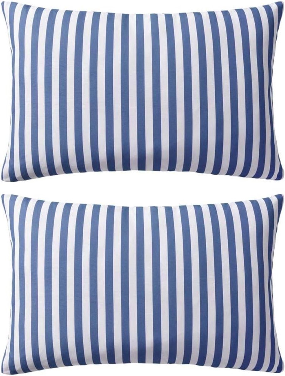 Tuinkussen, 2-delige set, tuin, decoratief kussen, lounge-decoratief kussen, strepenpatroon, 60 x 40 cm, polyesterweefsel met 450 g PP-vulling, met ritssluiting