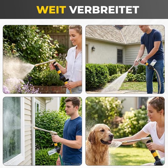 Hogedrukpistool voor tuinslang met messing mondstuk — afbeelding 5