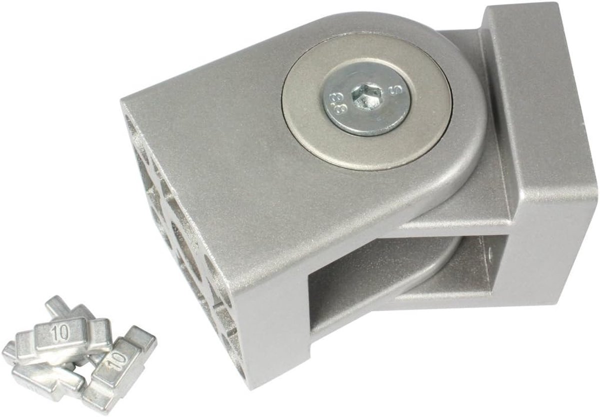 Scharnier 45x45 moer -/8/10 aluminium gegoten aluminiumkleurig gelakt'