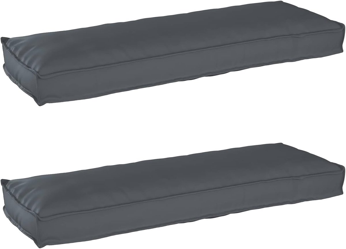 2 stuks, antraciet, 120 x 40 x 8 cm, van robuuste outdoorstof en duurzame Oxford-stof, voor zitplaatsen buitenshuis