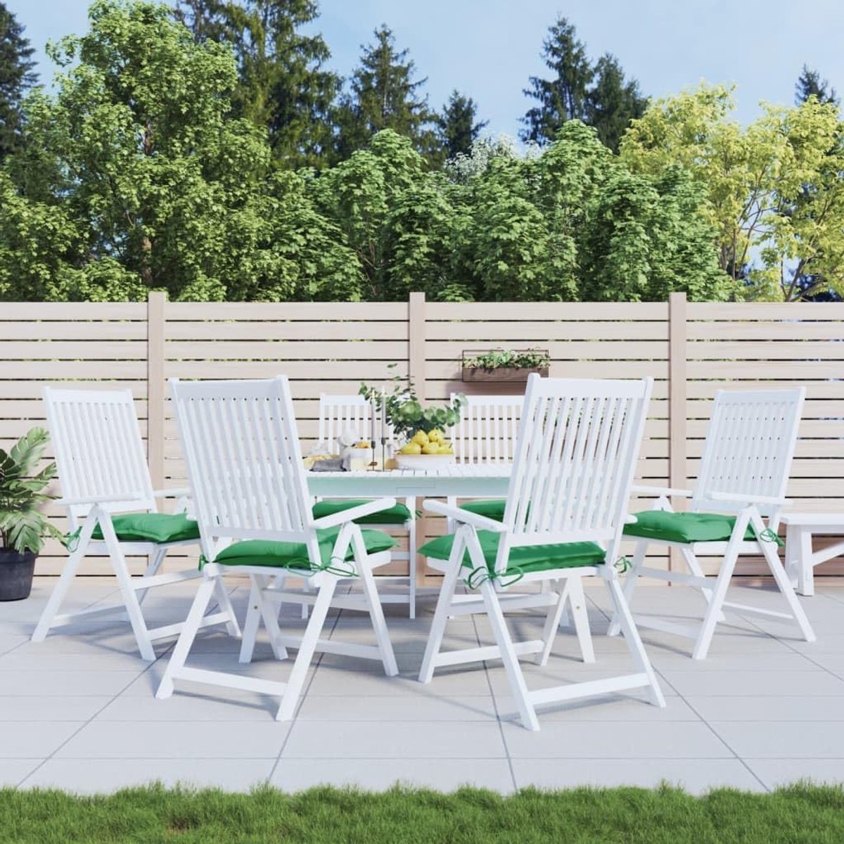 6 STK. Groen 50x50x7 cm Oxford-stof waterafstotend, zitkussen voor palletmeubels met holle vezelvulling, veelzijdig inzetbaar voor tuin, terras en binnenruimtes