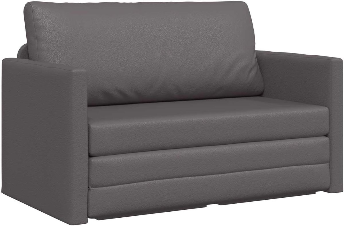 Bodem slaapbank 2-in-1 grijs 124x71x78 cm kunstleer slaapbank dagbed slaapbank voor woonkamer logeerkamer kleine woningen 4106710