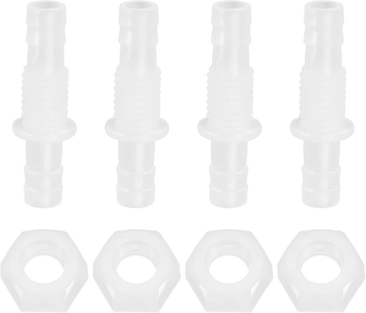 4-Delige 8Mm Plastic Pagode Connectoren - Rechte Door en In-Line Slang Connector - Fish Tank Accessoires