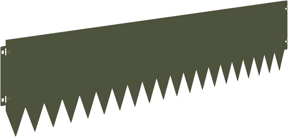 Gazonrand 10 stuks 103 x 25 cm staal olijfgroen, perkrand gazonrand gazonbegrenzing voor verhoogd bloembed 8008496