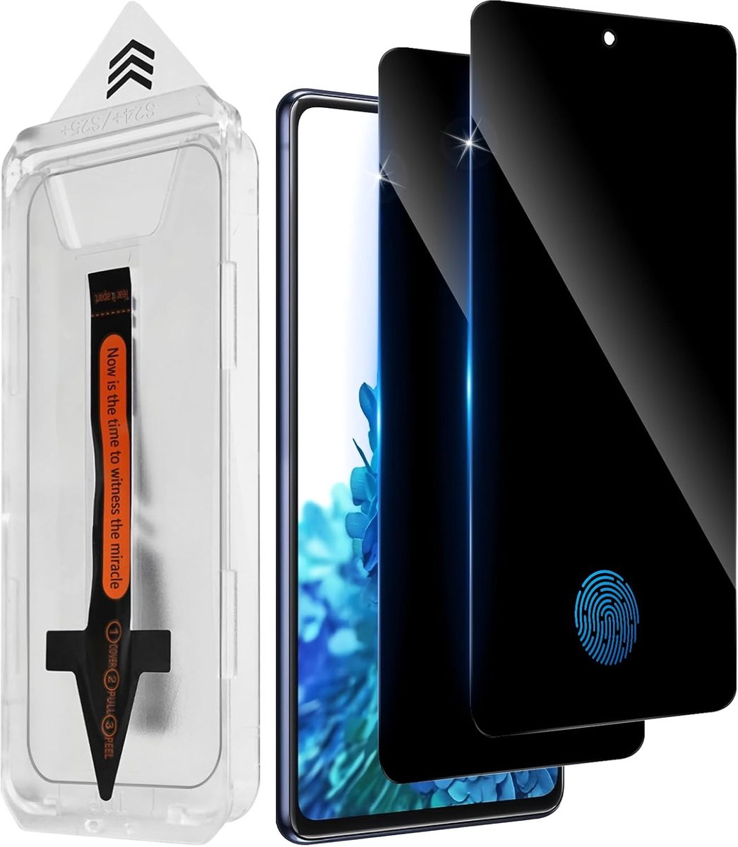 Beschermfolie voor Samsung Galaxy S20 Fe 5G voor pantserglas, 2 stuks, [auto-installatie], privacyfolie, anti-spy, veiligheidsglas, extreem krasbestendig 9H, eenvoudige snelle