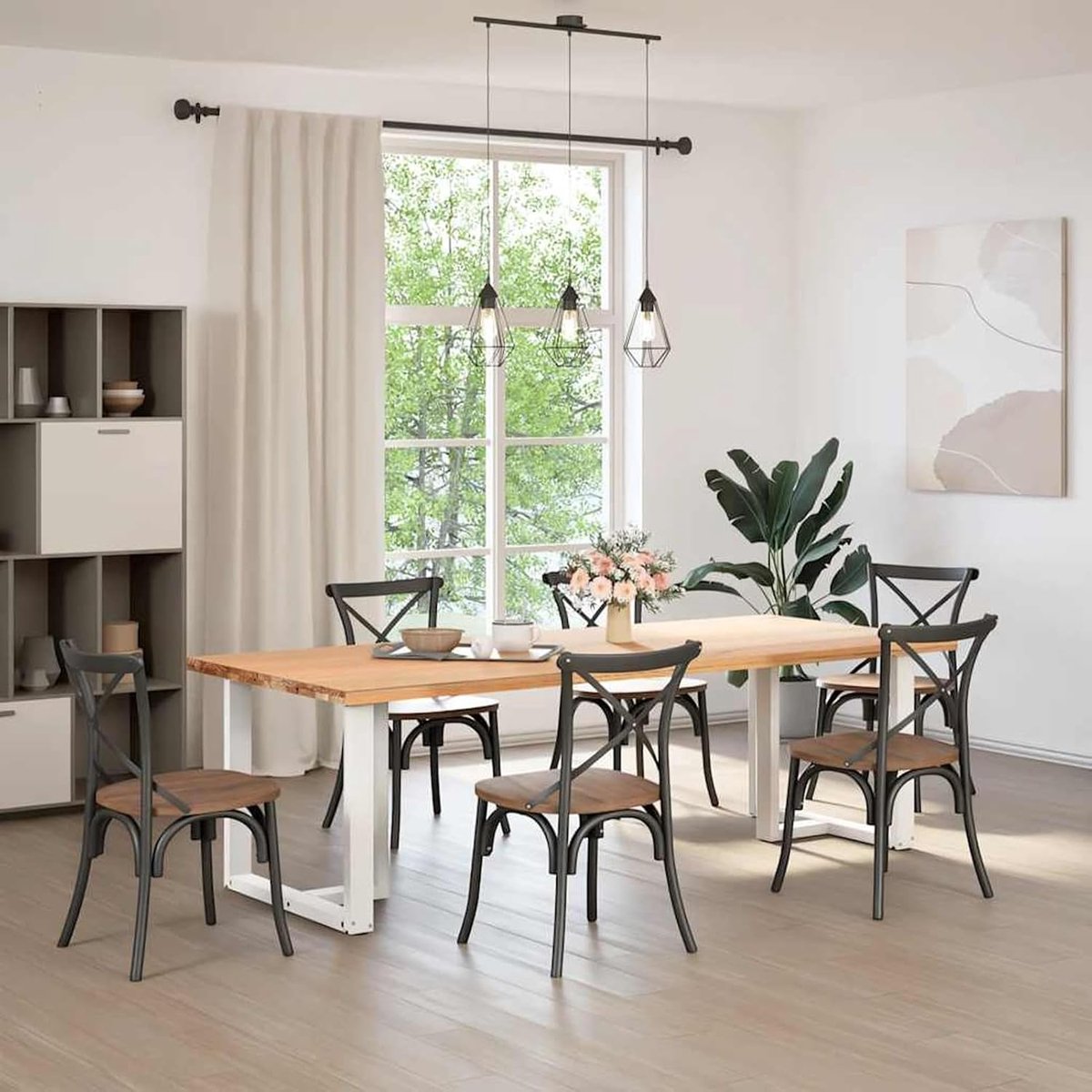 Poten T-vormig, 2 stuks, stabiele stalen constructie met verstelbare nivelleringspoten, wit, 80 × 35 × (72-73) cm