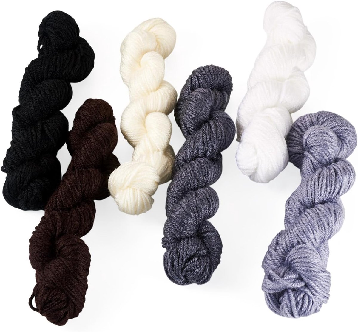 6 Bundels Acryl Fiber Garen 2.2Mm Breien Garen Zwart Wit Grijs Naaigaren Craft Skeins Haak Kit Voor Weven Sjaal Stof Handwerken