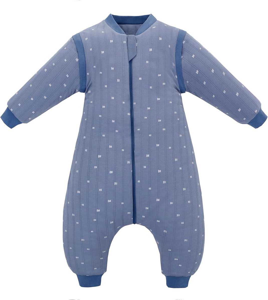 Slaapzak met voeten, babyslaapzak voor kleine kinderen, biologisch katoen, extra zachte pyjama voor jongens en meisjes, grijs, 100 cm