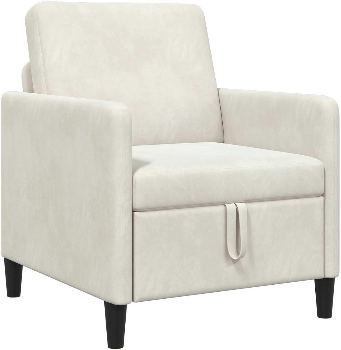 Bank met opbergruimte, crèmekleurig, 72 x 78 x 87 cm, polyester