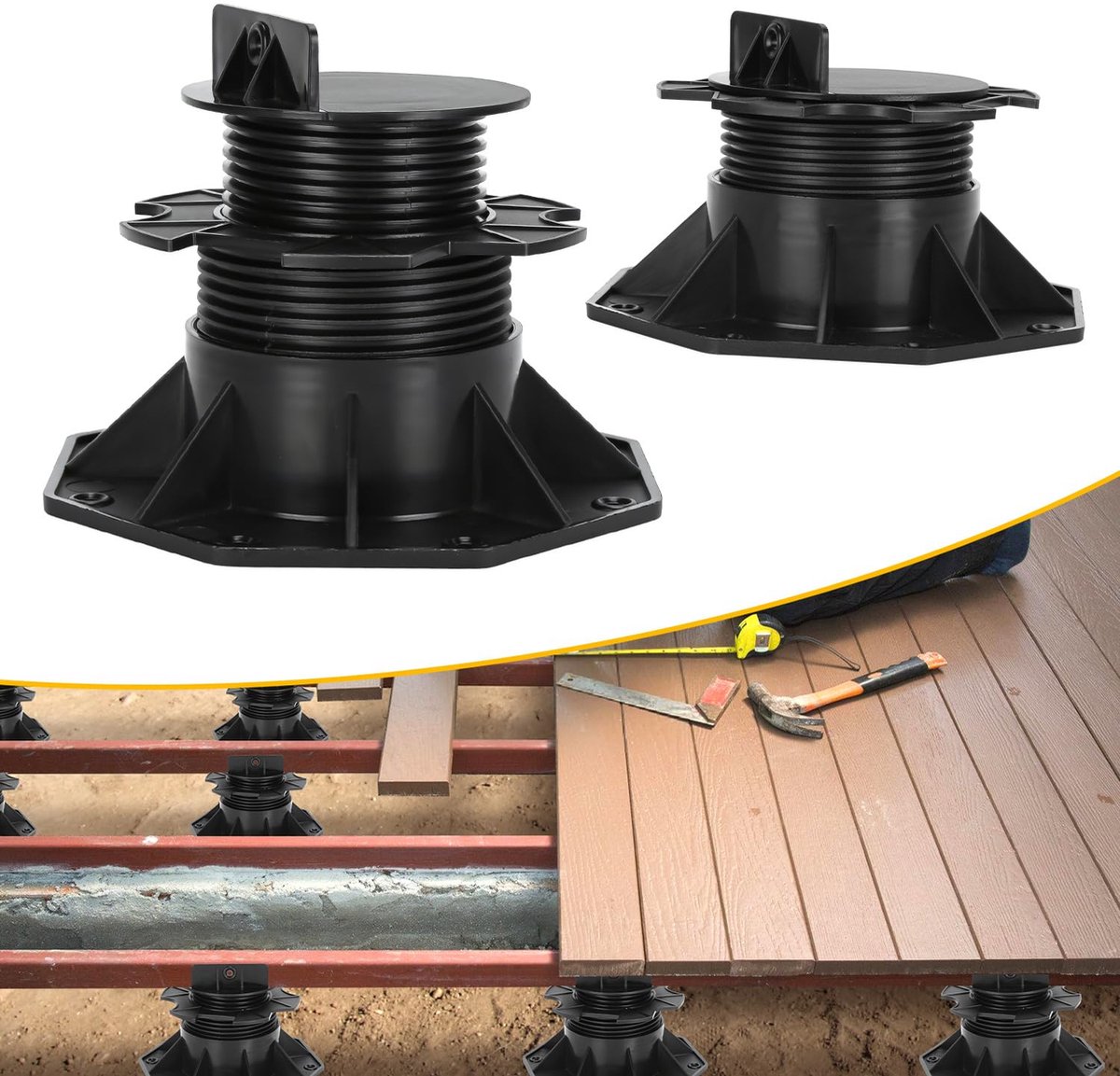 Stellager in hoogte verstelbaar 60-140 mm terraslagers 80 stuks