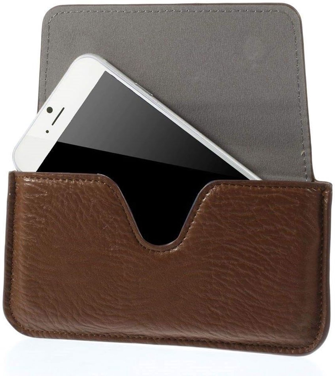Case Cover Premium voor Olifant Synthetisch Leer Horizontaal voor BLU GRAND MINI - Bruin