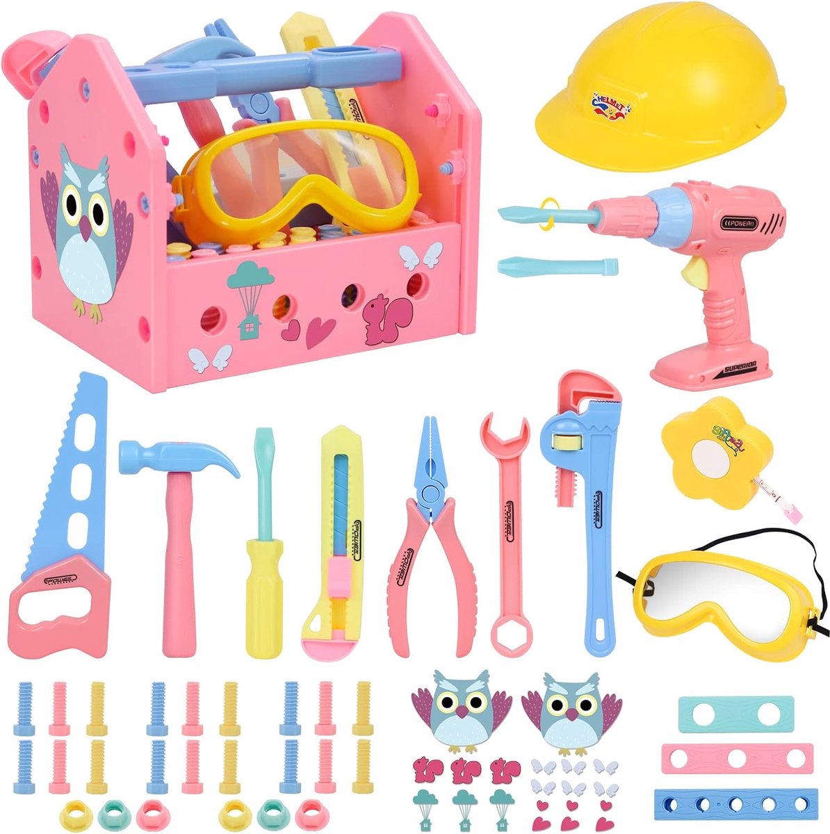 Gereedschapskist Bouw Speelgoed DIY Creatieve Educatieve Spellen 38PCS Set Jongens en Meisjes