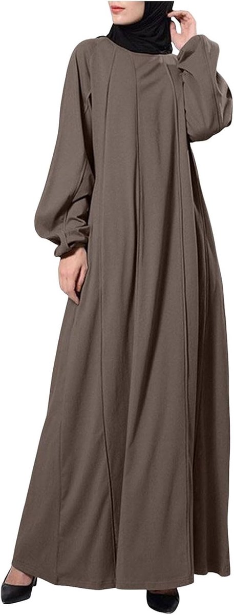 Abaya dames moslim gebedsjurk jurk islamitische maxi-jurk hijab lange mouwen Dubai Ramadan Jilbab lange eendelige A9