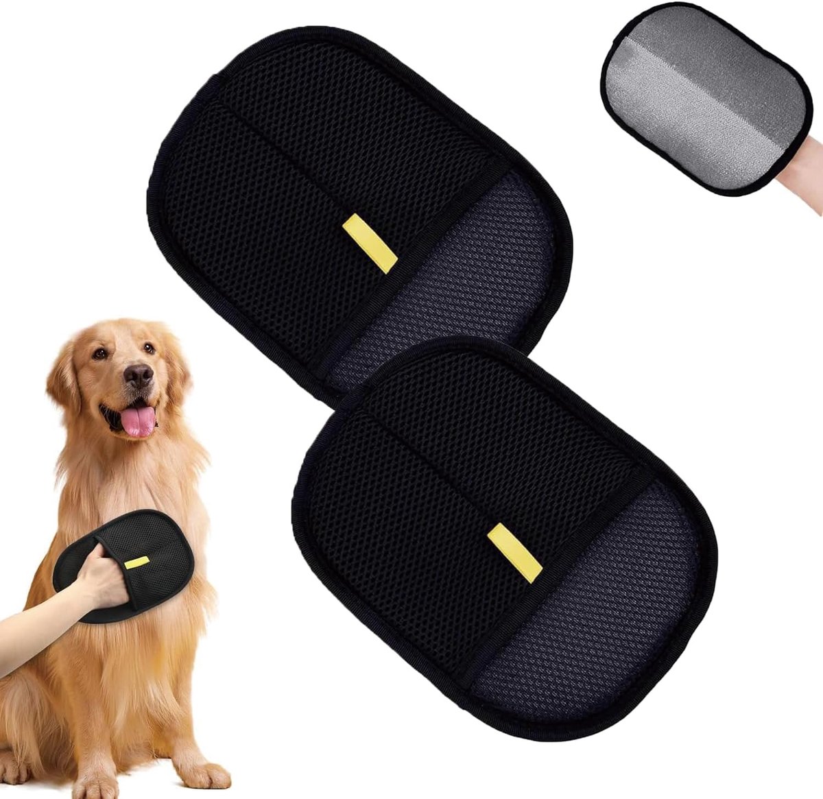 2 stuks kattenhaarverwijderaar, kattenhaarhandschoen, dierenhaarverwijderingshandschoenen, herbruikbare magnetische handschoenen, dubbelzijdige verzorgingshandschoenen, voor huisdieren, kleding