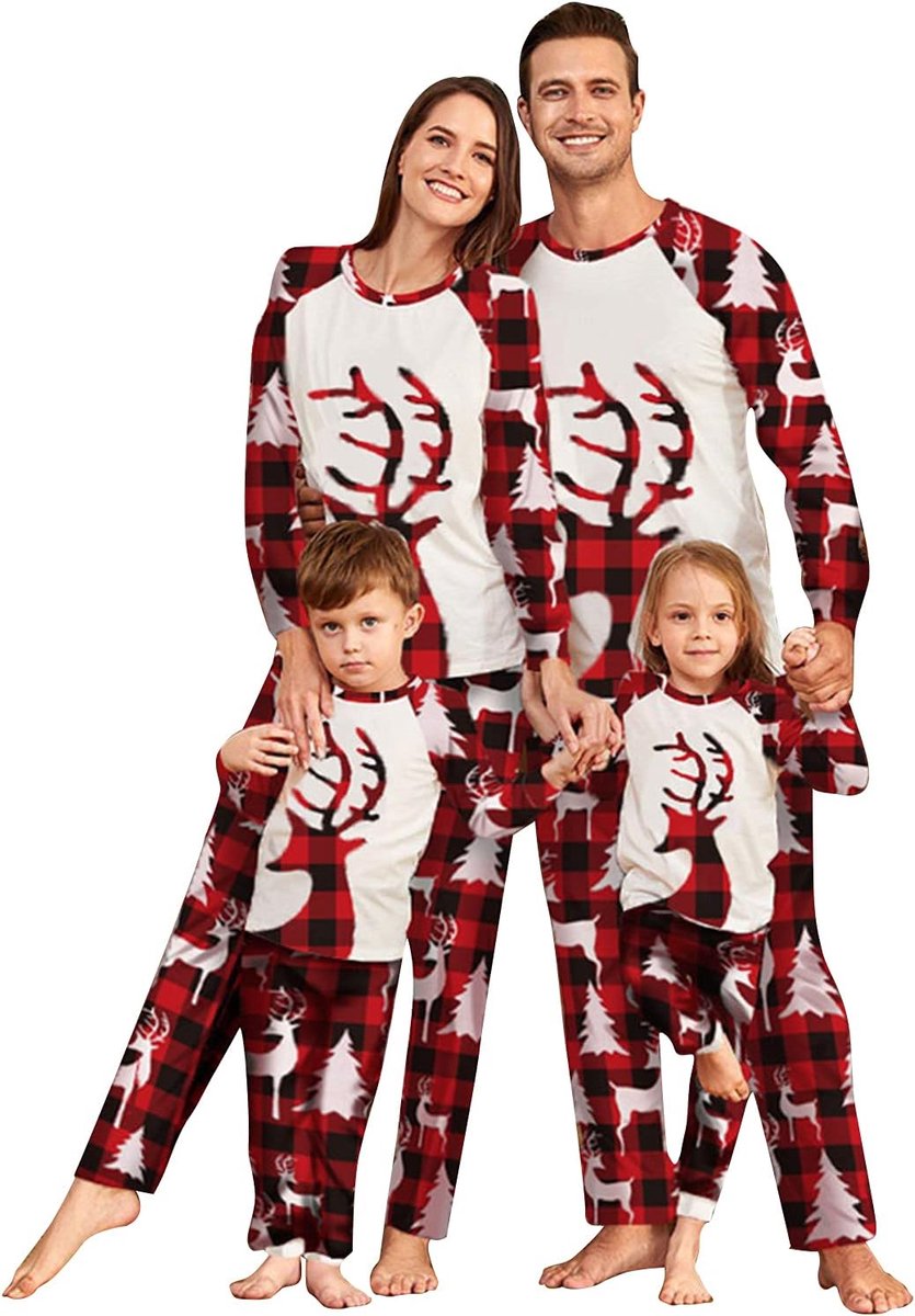 Familie Pyjama Set Lange Mouwen Tops & Broek Nachtkleding Elk Plaid Print Mix Match Mannen Vrouwen Meisje Jongen Baby Pyjama Homewear