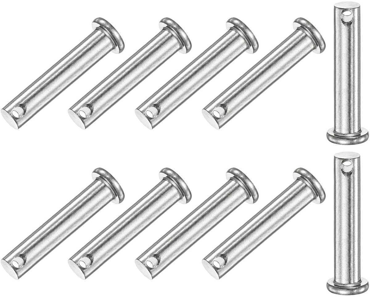 10 stuks enkele dekvloerbouten, M8 x 40 mm 304 roestvrij staal platte kop dekvloer noppen voor mechanische verbindingen/vaste onderdelen/scheepsreking, herbruikbaar scharnierdraaischarnier