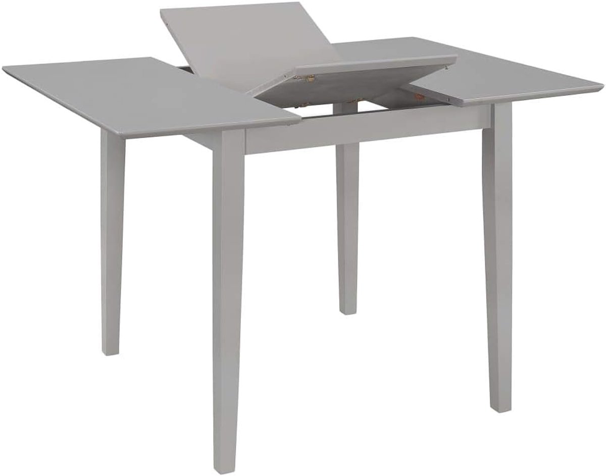 Uittrekbare tafel (80-120) cm, uittrekbare eettafel, houten tafel voor eetkamer, woonkamer, keuken, balkon, grijs (80-120) x 80 x 74 cm MDF